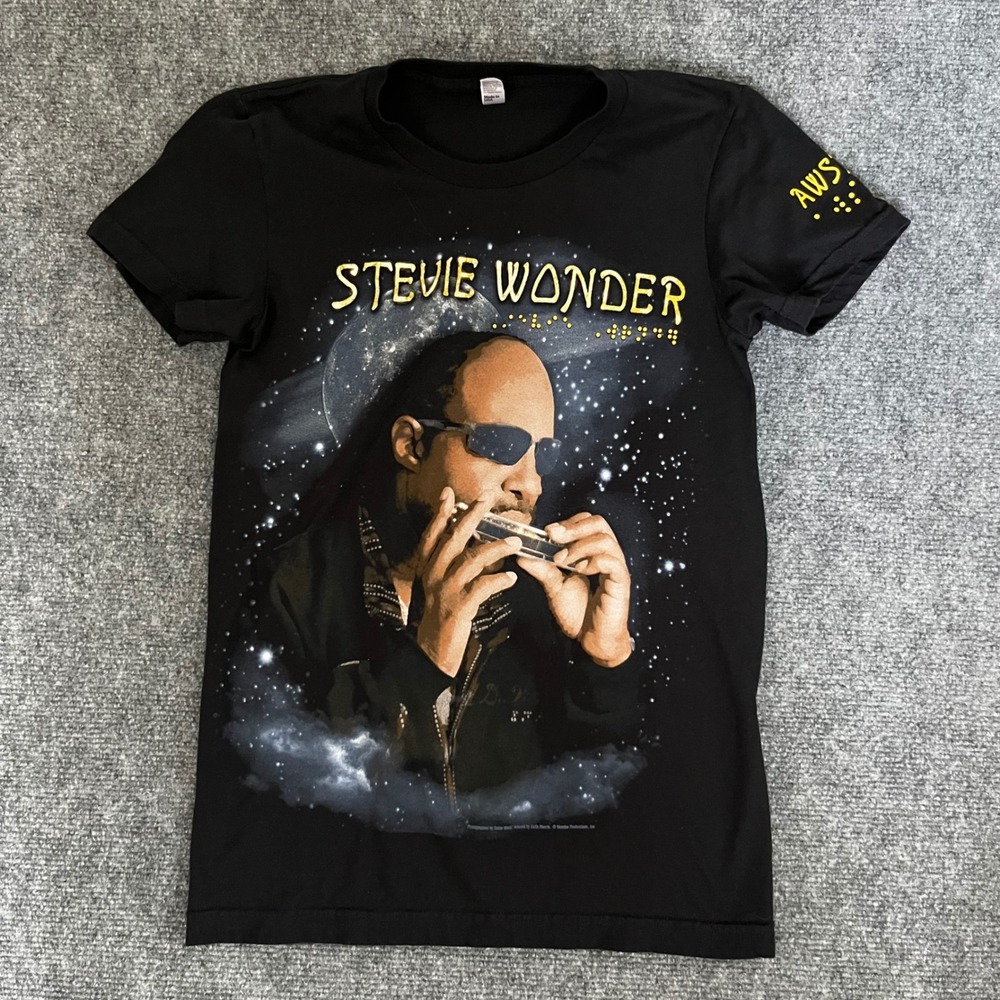 Stevie Wonder A Wonder Summer's Night 2007 Tour T-Shirt Black American Apparel M